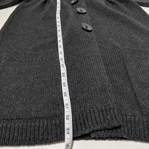 Vince Dark Grey Wool Short Puff Sleeve Duster - Picture 4 of 8